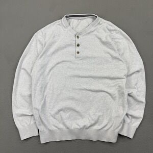 Henley Long Sleeve Shirt Blank Gray Size Large Unbranded